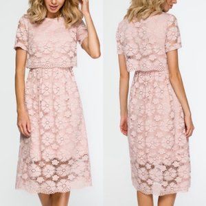 Made Of Emotion Floral Lace Midi Dress